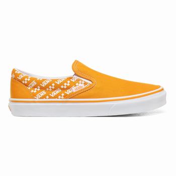 Damske Slip On Tenisky Vans Logo Repeat Classic Žlté/Biele VA93XQJET